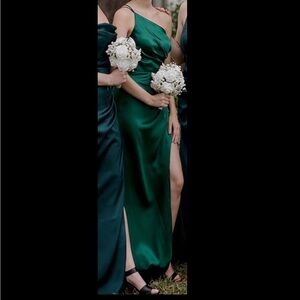 Emerald Green Bridesmaid Dress - One Shoulder